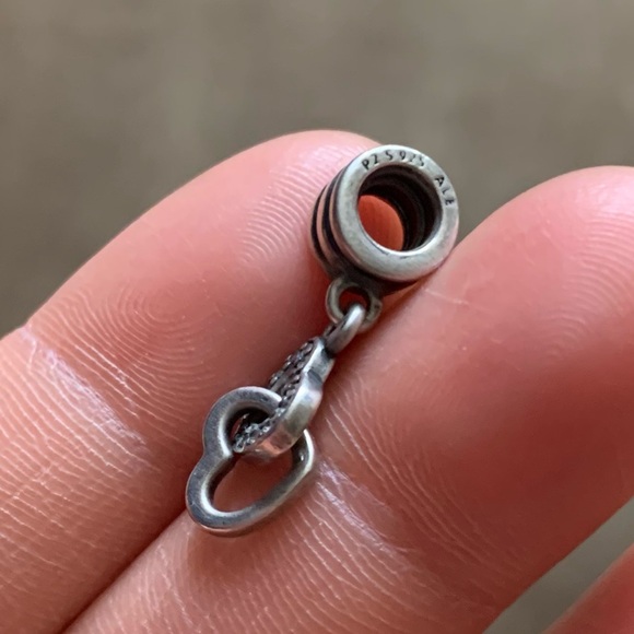 Retired Pandora Interlocking Love Dangle Charm - Pandora Store Exclusive 925 - Picture 5 of 9